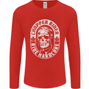 Biker Chopper Rider Motorbike Motorcycle Mens Long Sleeve T-Shirt Red