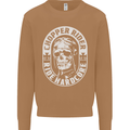 Biker Chopper Rider Motorbike Motorcycle Mens Sweatshirt Jumper Caramel Latte
