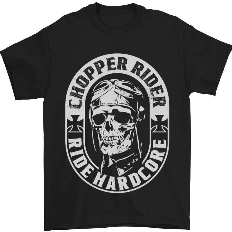 Biker Chopper Rider Motorbike Motorcycle Mens T-Shirt Cotton Gildan Black