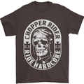 Biker Chopper Rider Motorbike Motorcycle Mens T-Shirt Cotton Gildan Dark Chocolate