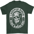 Biker Chopper Rider Motorbike Motorcycle Mens T-Shirt Cotton Gildan Forest Green