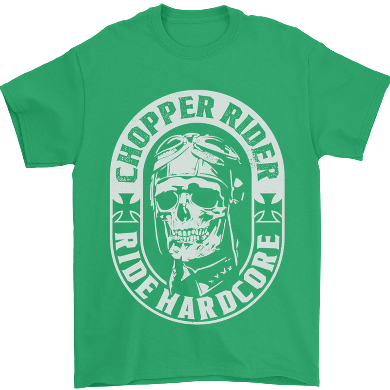 Biker Chopper Rider Motorbike Motorcycle Mens T-Shirt Cotton Gildan Irish Green