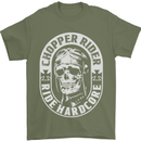 Biker Chopper Rider Motorbike Motorcycle Mens T-Shirt Cotton Gildan Military Green