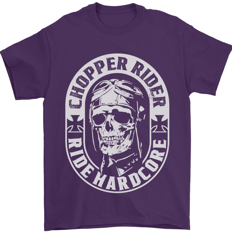 Biker Chopper Rider Motorbike Motorcycle Mens T-Shirt Cotton Gildan Purple