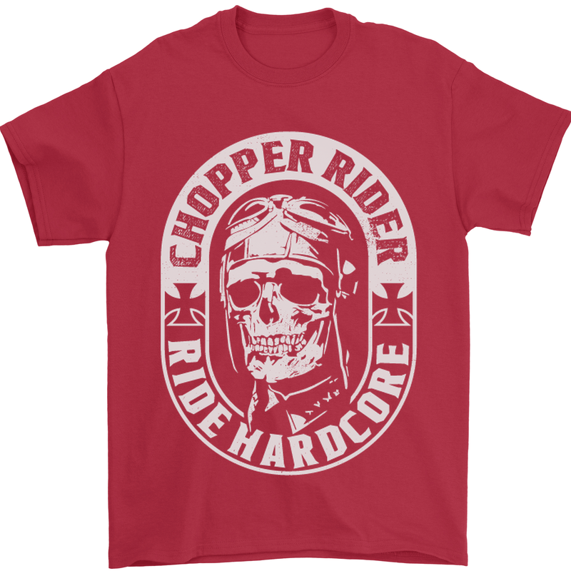 Biker Chopper Rider Motorbike Motorcycle Mens T-Shirt Cotton Gildan Red
