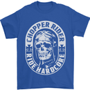 Biker Chopper Rider Motorbike Motorcycle Mens T-Shirt Cotton Gildan Royal Blue