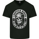 Biker Chopper Rider Motorbike Motorcycle Mens V-Neck Cotton T-Shirt Black