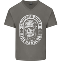 Biker Chopper Rider Motorbike Motorcycle Mens V-Neck Cotton T-Shirt Charcoal