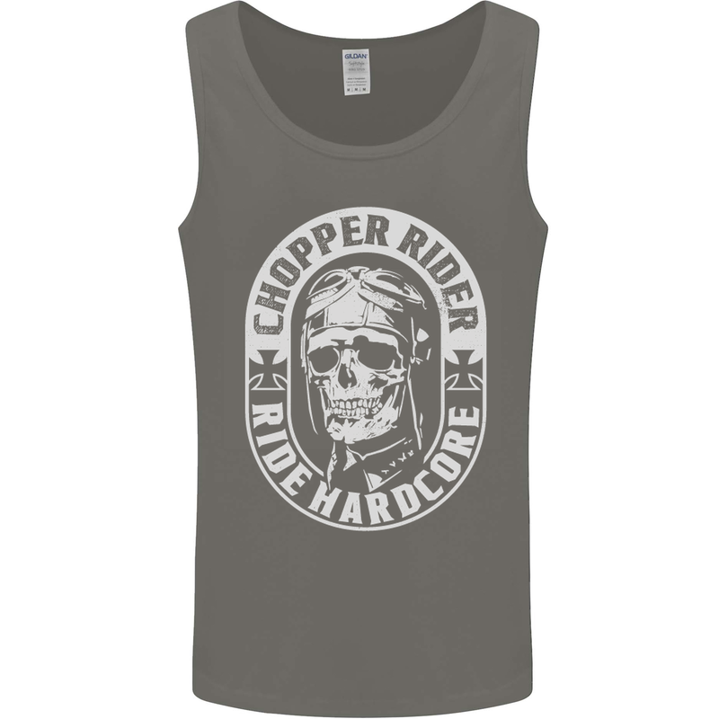 Biker Chopper Rider Motorbike Motorcycle Mens Vest Tank Top Charcoal