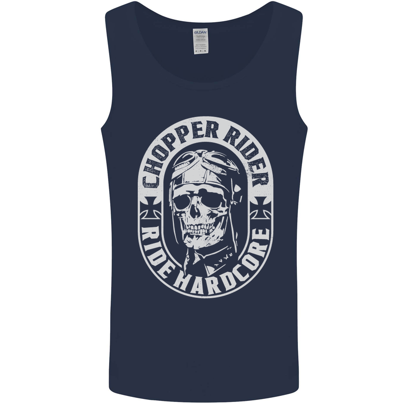 Biker Chopper Rider Motorbike Motorcycle Mens Vest Tank Top Navy Blue