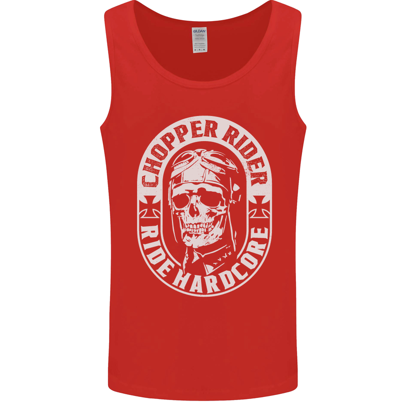 Biker Chopper Rider Motorbike Motorcycle Mens Vest Tank Top Red