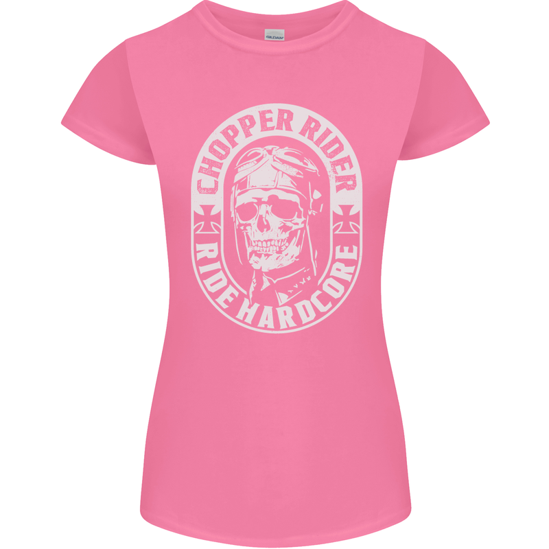 Biker Chopper Rider Motorbike Motorcycle Womens Petite Cut T-Shirt Azalea