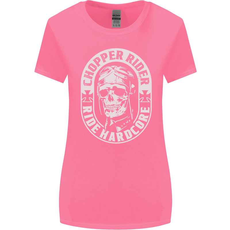 Biker Chopper Rider Motorbike Motorcycle Womens Wider Cut T-Shirt Azalea