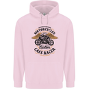 Biker Custom Cafe Racer Motorbike Childrens Kids Hoodie Light Pink