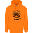 Biker Custom Cafe Racer Motorbike Childrens Kids Hoodie Orange