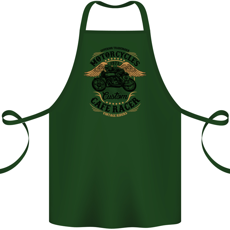 Biker Custom Cafe Racer Motorbike Cotton Apron 100% Organic Forest Green