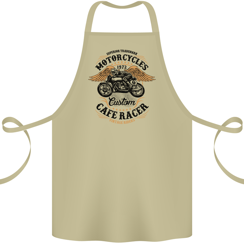 Biker Custom Cafe Racer Motorbike Cotton Apron 100% Organic Khaki