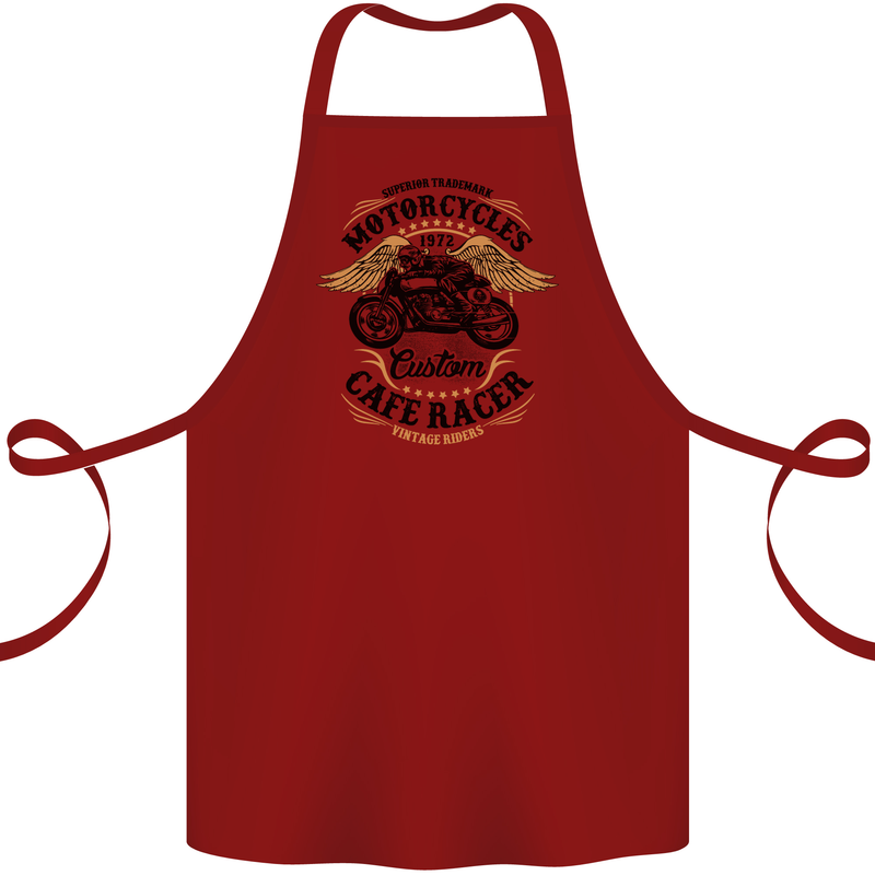 Biker Custom Cafe Racer Motorbike Cotton Apron 100% Organic Maroon