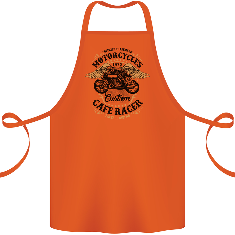 Biker Custom Cafe Racer Motorbike Cotton Apron 100% Organic Orange