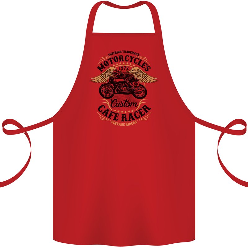 Biker Custom Cafe Racer Motorbike Cotton Apron 100% Organic Red