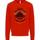 Biker Custom Cafe Racer Motorbike Kids Sweatshirt Jumper Bright Red