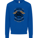 Biker Custom Cafe Racer Motorbike Kids Sweatshirt Jumper Royal Blue