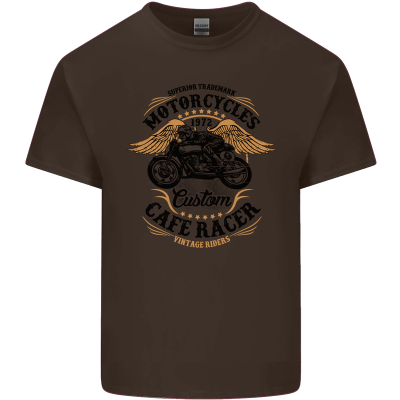 Biker Custom Cafe Racer Motorbike Kids T-Shirt Childrens Chocolate