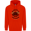 Biker Custom Cafe Racer Motorbike Mens 80% Cotton Hoodie Bright Red