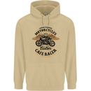 Biker Custom Cafe Racer Motorbike Mens 80% Cotton Hoodie Sand
