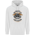 Biker Custom Cafe Racer Motorbike Mens 80% Cotton Hoodie White