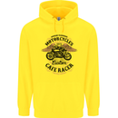 Biker Custom Cafe Racer Motorbike Mens 80% Cotton Hoodie Yellow