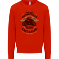 Biker Custom Cafe Racer Motorbike Mens Sweatshirt Jumper Bright Red