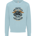 Biker Custom Cafe Racer Motorbike Mens Sweatshirt Jumper Light Blue