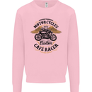 Biker Custom Cafe Racer Motorbike Mens Sweatshirt Jumper Light Pink