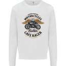 Biker Custom Cafe Racer Motorbike Mens Sweatshirt Jumper White