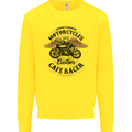 Biker Custom Cafe Racer Motorbike Mens Sweatshirt Jumper Yellow
