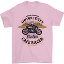 Biker Custom Cafe Racer Motorbike Mens T-Shirt Cotton Gildan Light Pink