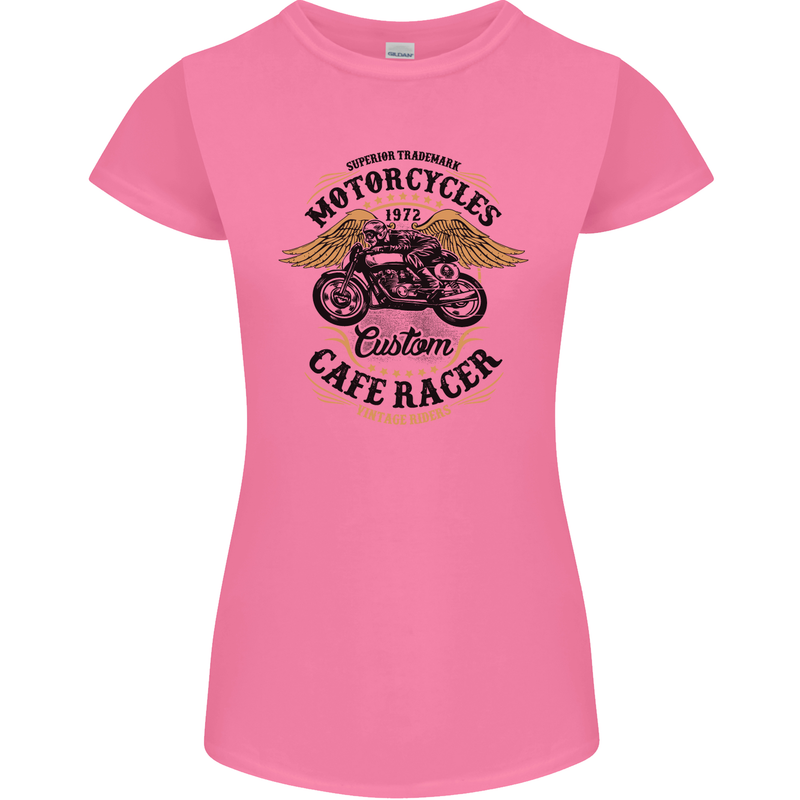 Biker Custom Cafe Racer Motorbike Womens Petite Cut T-Shirt Azalea