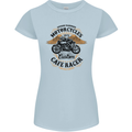 Biker Custom Cafe Racer Motorbike Womens Petite Cut T-Shirt Light Blue