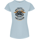 Biker Custom Cafe Racer Motorbike Womens Petite Cut T-Shirt Light Blue