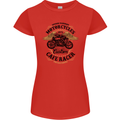 Biker Custom Cafe Racer Motorbike Womens Petite Cut T-Shirt Red