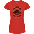 Biker Custom Cafe Racer Motorbike Womens Petite Cut T-Shirt Red