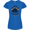 Biker Custom Cafe Racer Motorbike Womens Petite Cut T-Shirt Royal Blue