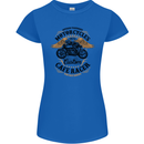 Biker Custom Cafe Racer Motorbike Womens Petite Cut T-Shirt Royal Blue