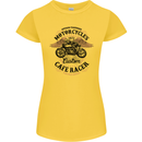 Biker Custom Cafe Racer Motorbike Womens Petite Cut T-Shirt Yellow