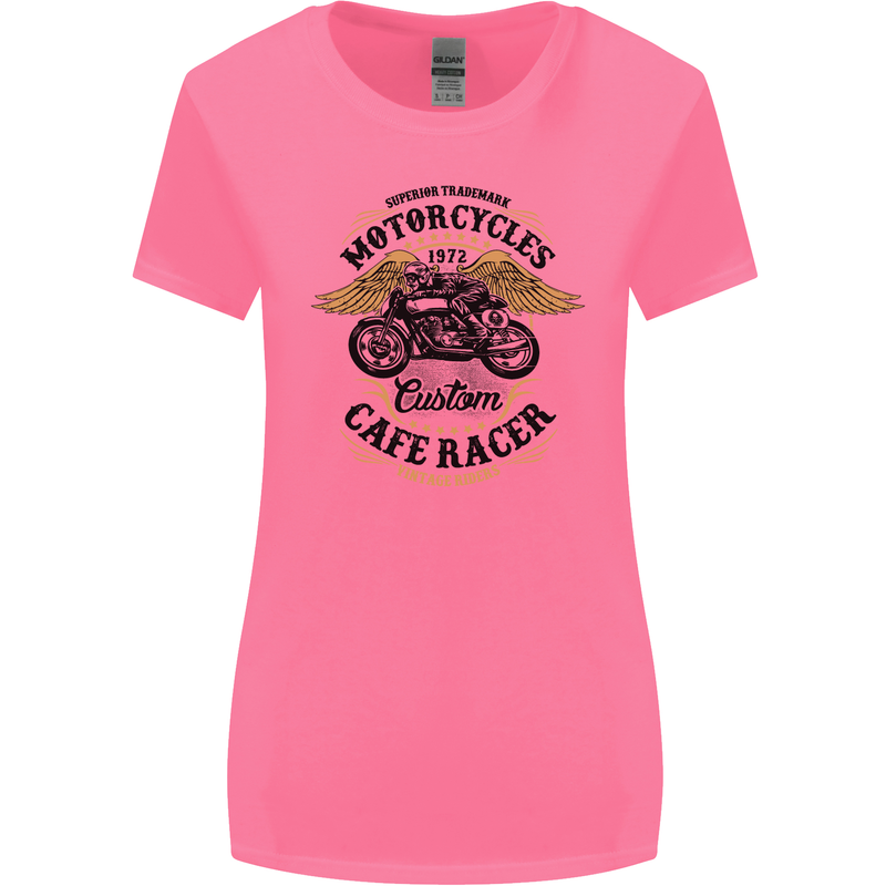 Biker Custom Cafe Racer Motorbike Womens Wider Cut T-Shirt Azalea