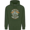 Biker Custom Cafe Racer Motorcycle Childrens Kids Hoodie Forest Green