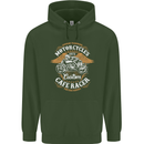 Biker Custom Cafe Racer Motorcycle Childrens Kids Hoodie Forest Green