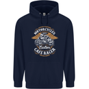 Biker Custom Cafe Racer Motorcycle Childrens Kids Hoodie Navy Blue