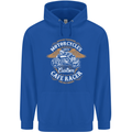 Biker Custom Cafe Racer Motorcycle Childrens Kids Hoodie Royal Blue